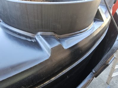 HDPE collar welded into a moulded tank top