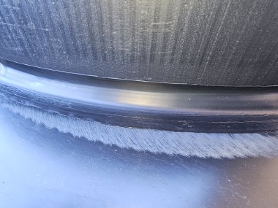 Detail of a machined and welded HDPE joint